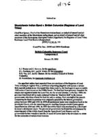 Skeetchestn Indian Band v. British Columbia (Registrar of Land Titles), [2001] 1 C.N.L.R. 310