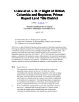 Uukw et al. v. R. In Right of British Columbia and Registrar, Prince Rupert Land Title District